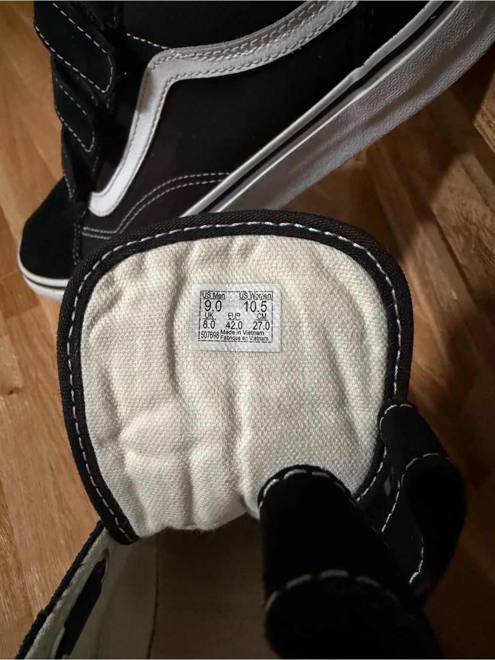 Black & White Velcro Vans